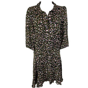 Zadig & Voltaire Raspail Leo Dress 3/4 Sleeve Knee Length Multicolor Camo Sz XS
